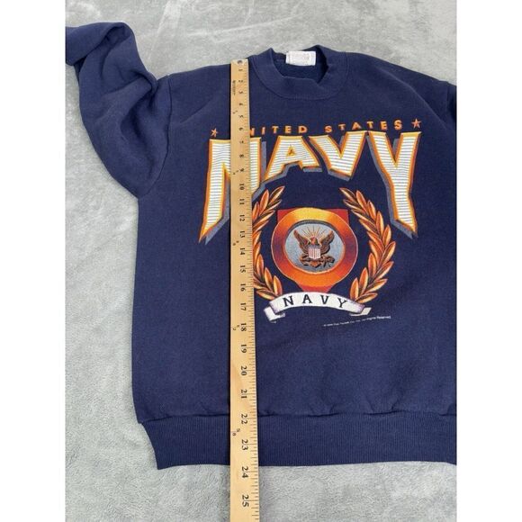 Vintage 1995 United States Navy Pullover Sweatshirt Men's Size Small Blue - Picture 8 of 9